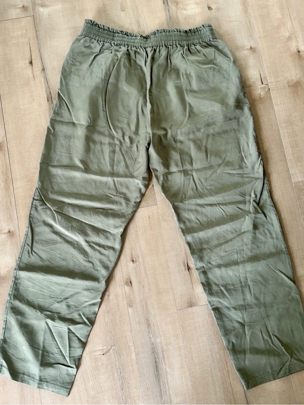 GREEN TWILL DRAWSTRING PANT SIZE M - Picture 3 of 11
